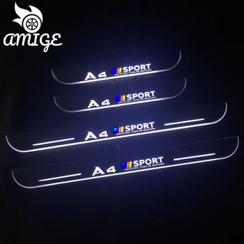 

Acrylic LED scuff lights For Audi A4 B8 B9 2008 - 2018 2019 Plate Pedal Door Sill Pathway Light Welcome moving pedal light