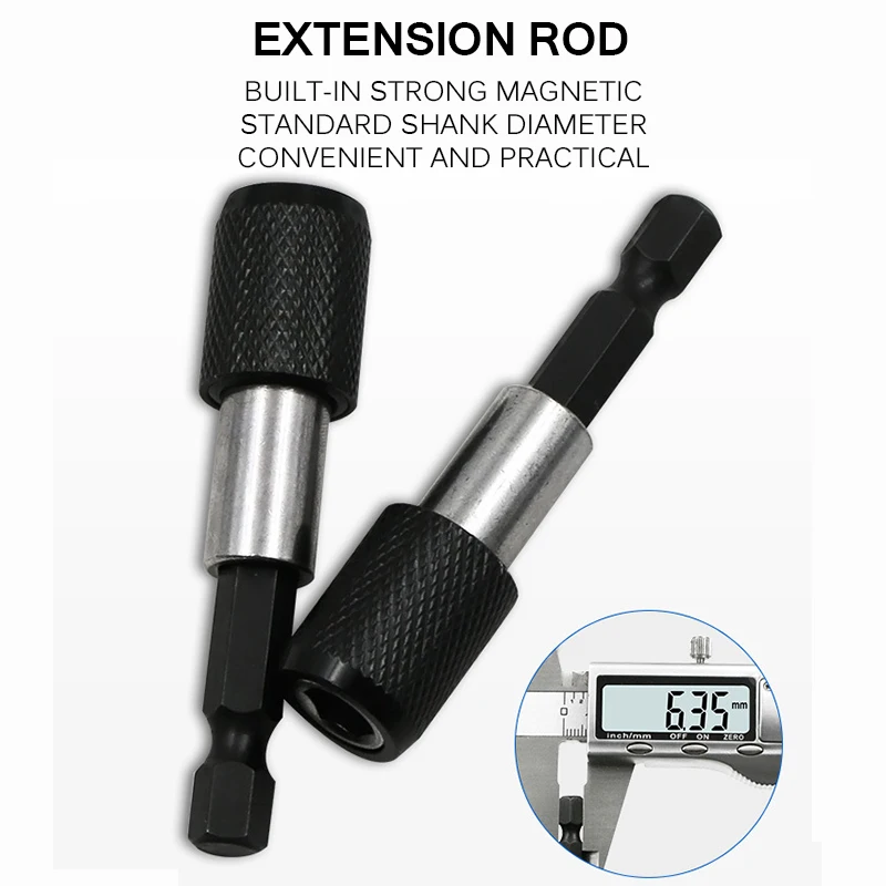 

1/4" Hex Rod Shank Long Handle Screwdriver Tip Holder 1Pc Extension Bit Set Extensions Quick Change Hand Tool Socket