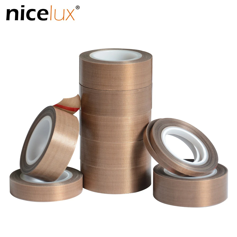 1 pulgada de ancho x 11 yardas negro Cinta de tefl/ón de fibra de vidrio revestida de PTFE de alta temperatura con pa/ño adhesivo de silicona
