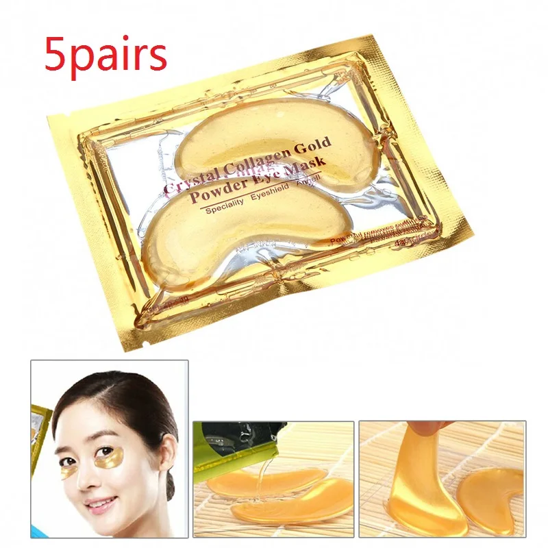 

10pcs=5packs Gold Eye Mask Crystal Collagen Eye Mask Patches Anti Aging Wrinkle Acne Moisturing Skin Care Patch
