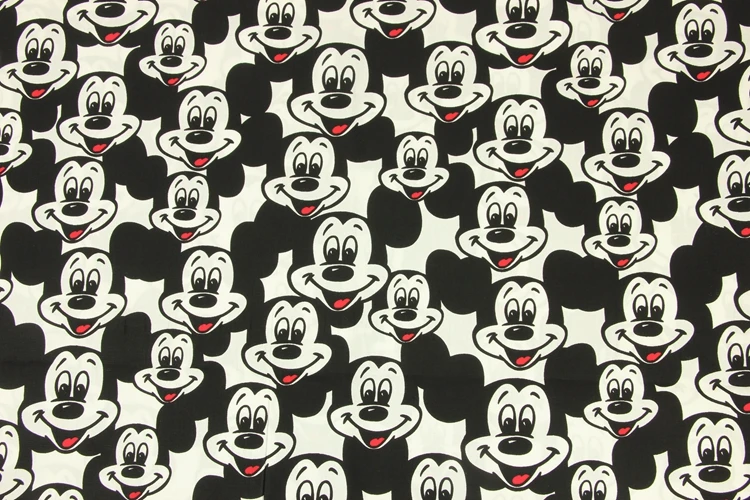 

140*50cm Cartoon mickey cotton Fabric Baby boy Shirt skirt Diy Handmade Craft Bedding Home Cloth Purse Quilt