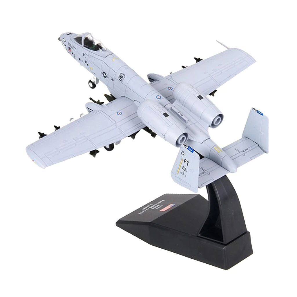 USA A-10 Attacker Aircraft 1:100 Scale Warthog Diecast Display Model with Stand for Decoration or Gift