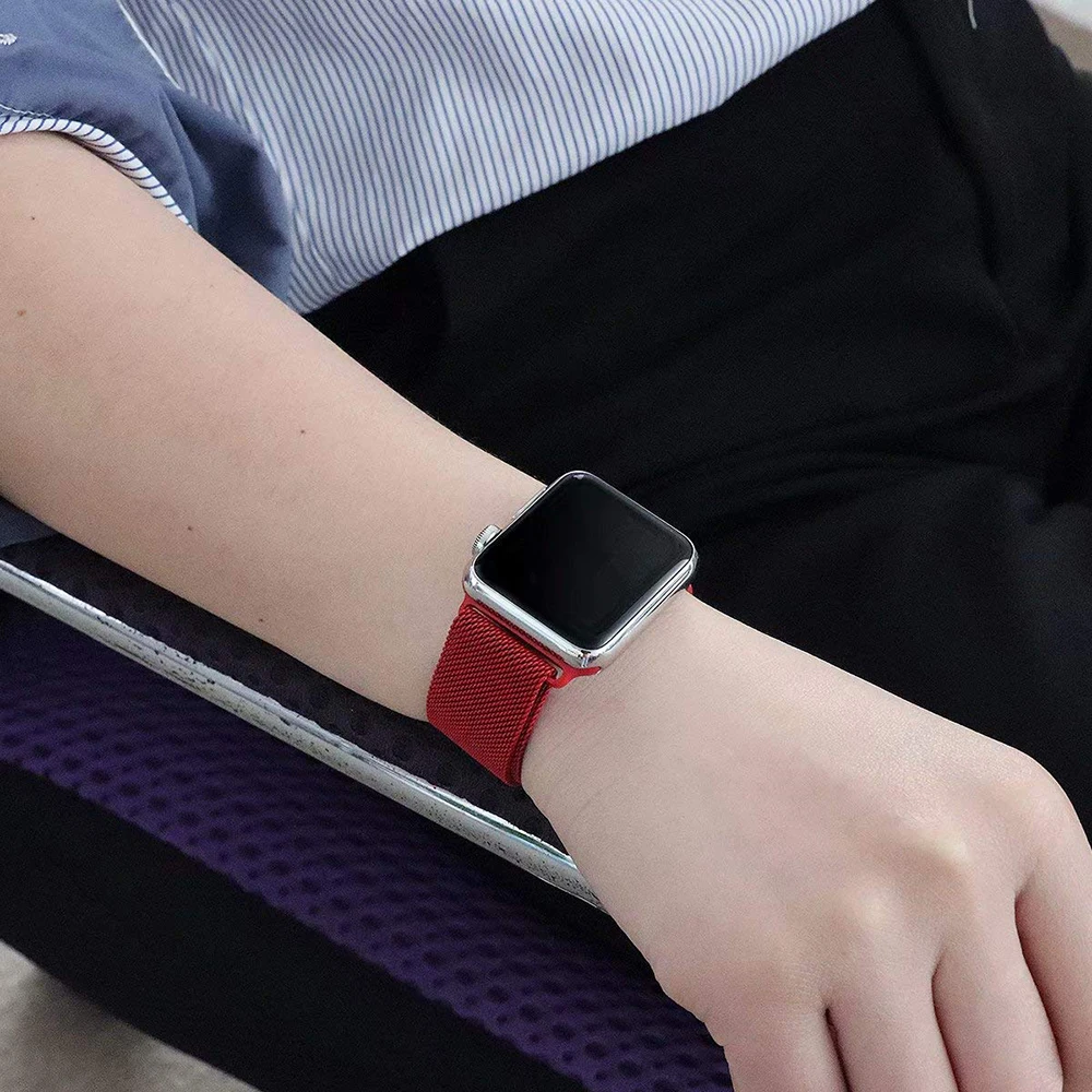 Чехол+ ремешок для часов Apple watch 5, 4, 44 мм, 40 мм, Миланский Браслет из нержавеющей стали, ремешок для Apple Watch 3, 2, 1, 42 мм, 38 мм