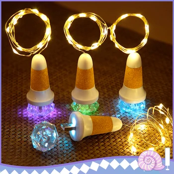 

2pcs Wine Cork Lights RGB Diamond Starry Copper Wire String Light USB Rechargeable DIY Party Celebration Festival Decorations
