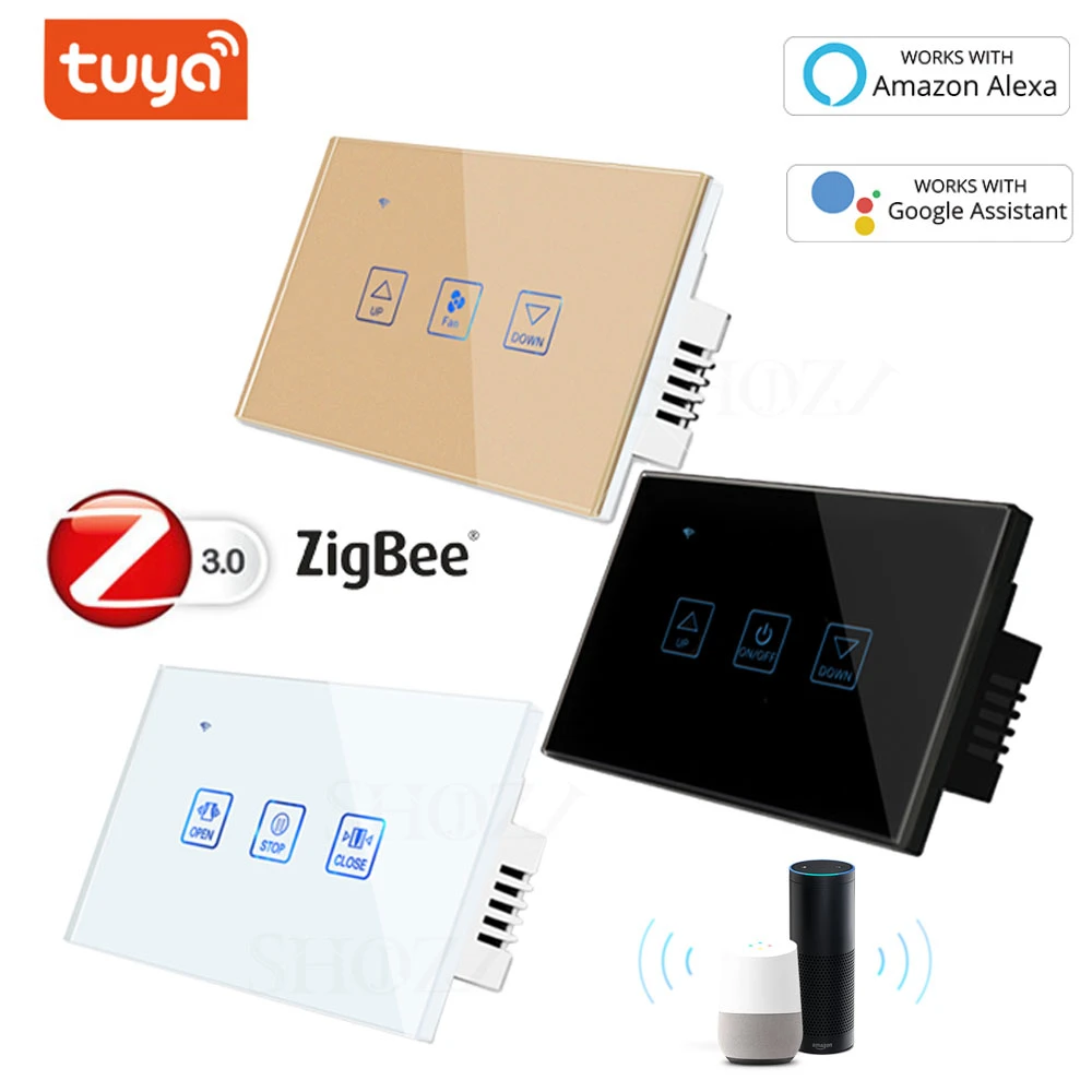 Tuya Zigbee Wifi Fan Kipas Lampu Lampu Dinding Suara Saklar Remote Control Touch Panel Timer Bekerja Dengan Alexa Echo Google Rumah Switch Aliexpress