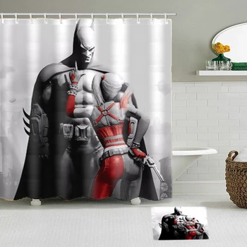 

Marvel Batman Shower Curtain Waterproof Polyester Fabric Bath Curtain For The Bathroom With Plastic Hooks Floor Mat