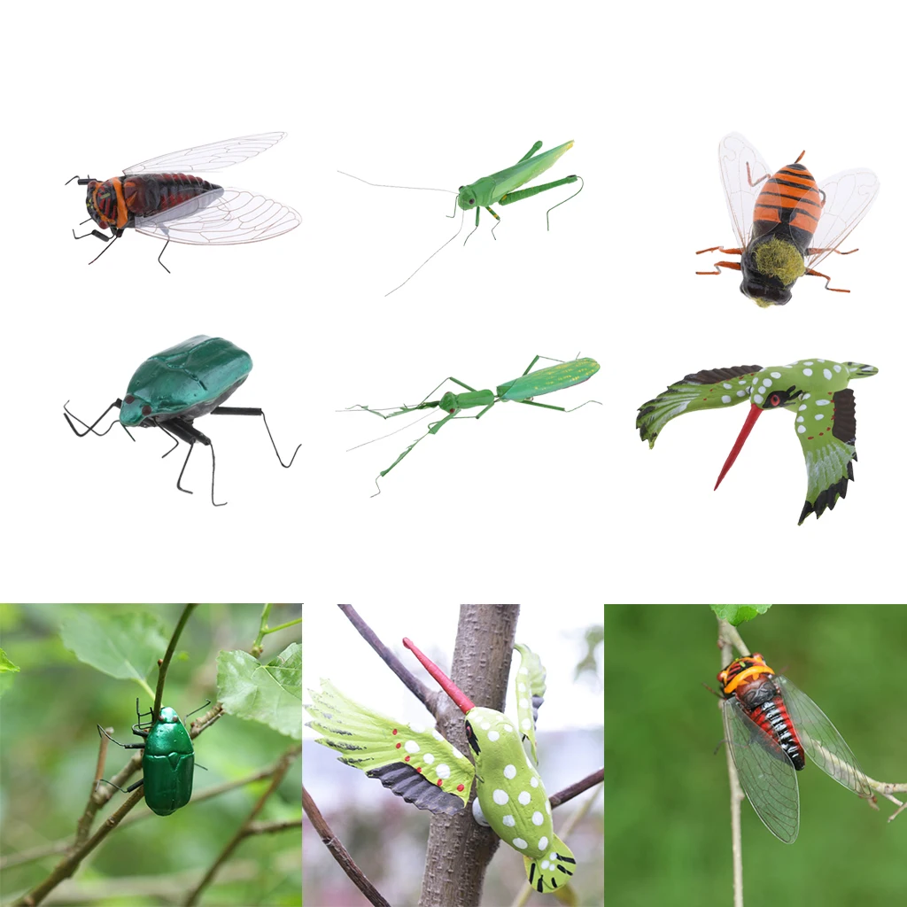 

Set of 6 Realistic Insect Animal Pot Hanger Fridge Magnet Home Garden Decor