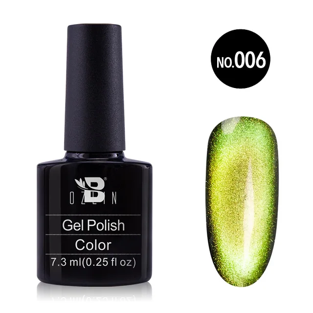 5D Cat Eye Magnetic Nail Gel 7.3ML Gel Polish Soak Off LED UV Gel Lacquers Strong Effect Varnish Black Base Need Nails Art Tools 06
