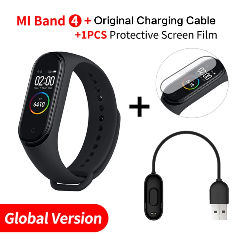 ENAdd Original Cable Xiaomi mi-браслет 4, умный Браслет mi Band 4, фитнес-браслет, цветной AMOLED экран, Bluetooth 5,0, спортивный, водонепроницаемый - Цвет: ENAdd Original Cable