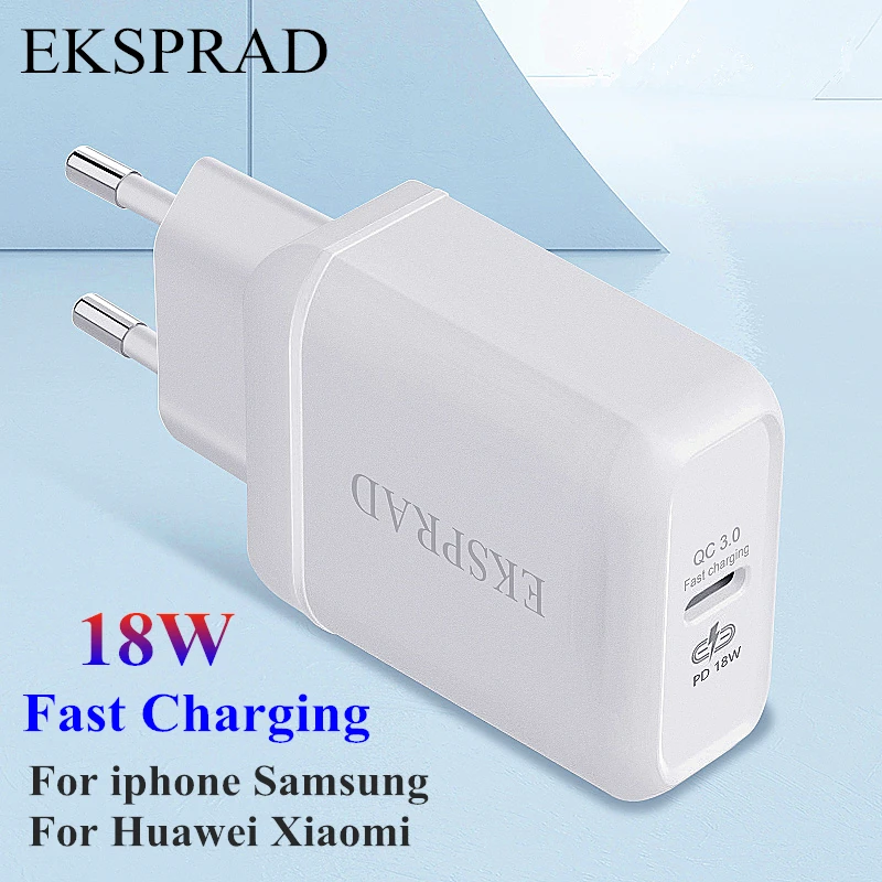 Зарядное устройство PD 18 Вт с USB Type C для iPhone 12 11 8 X XR XS Max зарядное Samsung Xiaomi QC 3 0