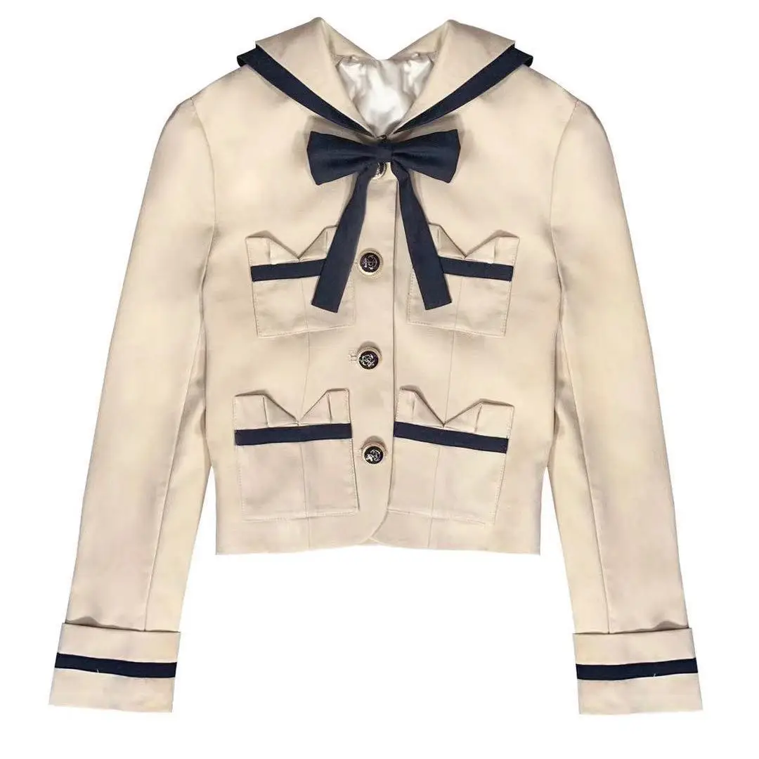 Jk Academy style темно-синий костюм куртка+ черная юбка изысканный Униформа костюм Мода ретро Англия элегантный костюм