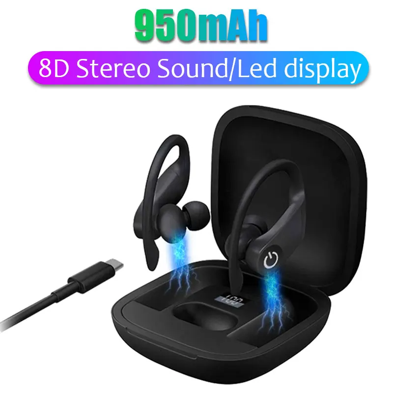 Best Led Display Wireless TWS Bluetooth Earphones B5 Handsfree Sports Headset Waterproof 8D Stereo Handset with 800mAh Big Charging