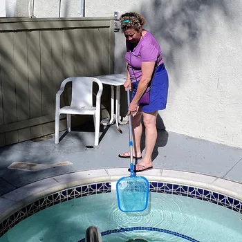 

swimming pool cleaning tool with rod shallow net Professional Leaf Rake Mesh Frame Net Skimmer Cleaner Swimming Pool Tool