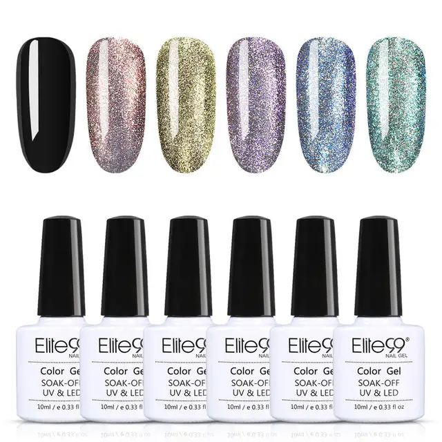 Elite99 6 teile/los Gel Polish Set Glitter Farbe Tränken Weg Vom UV LED Hybrid Lack 10ml Candy Farbe Gel Polnisch für Maniküre Set