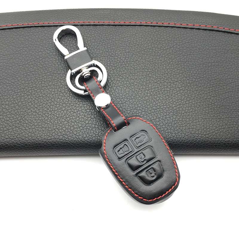 Кожаный чехол для автомобильного ключа Toyota Highlander Camry Corolla RAV4 Vios Prius C 2012 2016 2017