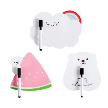 

2pcs/set Cartoon fridge magnets With Pen Paste Rewritable Message Board Notes Wall Fridge Decorative Message Sticker Home Decor