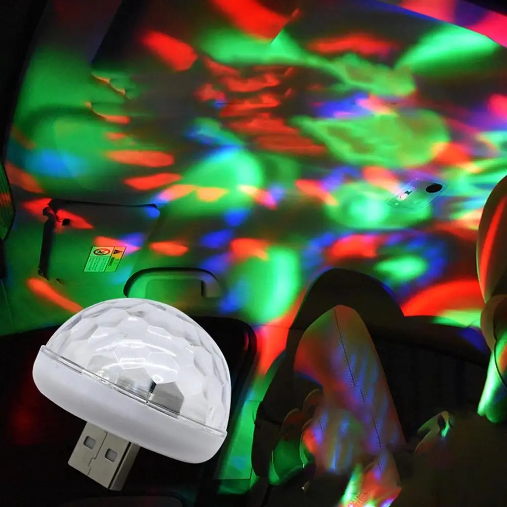 LED USB Mini Voice Activated Crystal Magic Ball Led Stage Disco Ball Projector Party Lights Flash DJ Lights