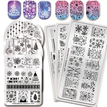 

Christmas Nail Stamping Plates Stainless Steel Template Stamp Plate Nail Art Image DIY Design Tool
