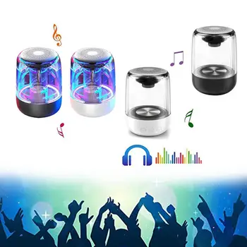 

High Stereo C7 Wireless Speaker Subwoofer Portable Colorful Lighting Car Crystal Glass Speaker