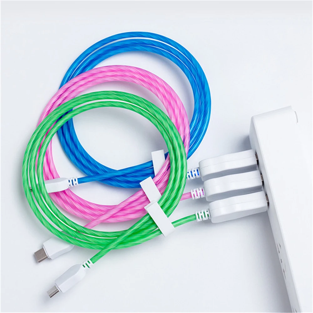 

1pc LED Glow Flowing Data USB Charger Type C/Micro USB/8 Pin Charging Cable For IPhone X Samsung Galaxy S9 S8 Charge Wire Cord