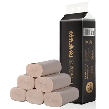 

10PCS Raw Wood Pulp Soft Roll Paper Thickened 4 Layers Of High Quality Kitchen Bathroom Cleaning Supplies Toilet Paper In Stock