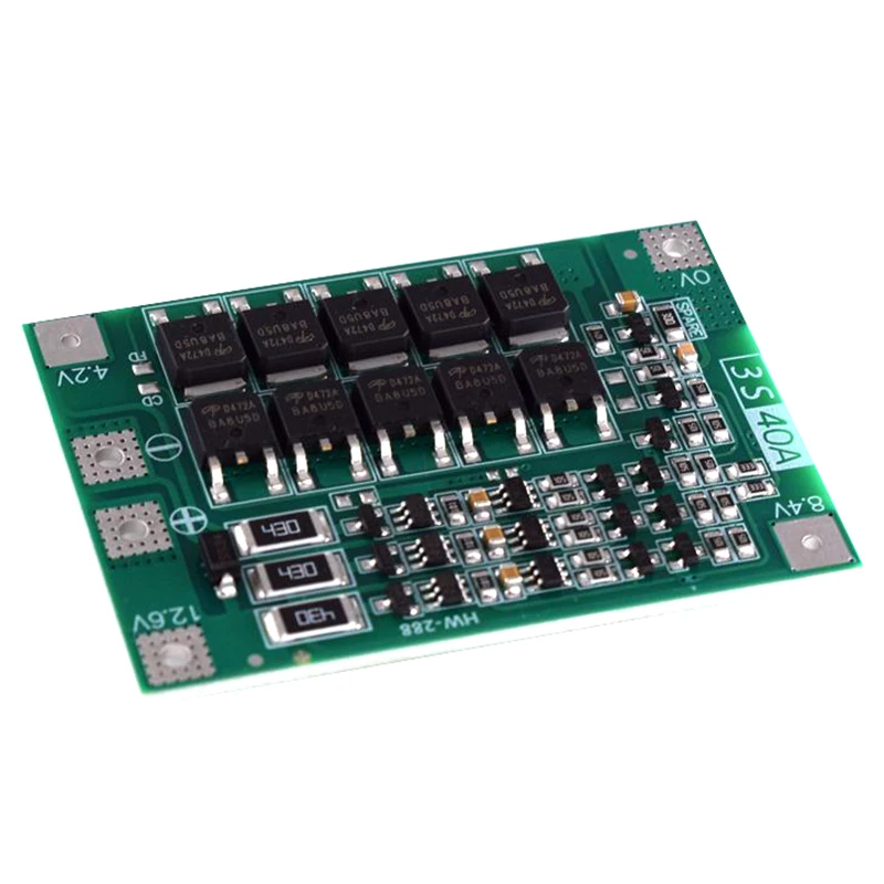 

3S 40A Bms 11.1V 12.6V 18650 Lithium Battery Protection Board with Balanced Version for Drill 40A Current