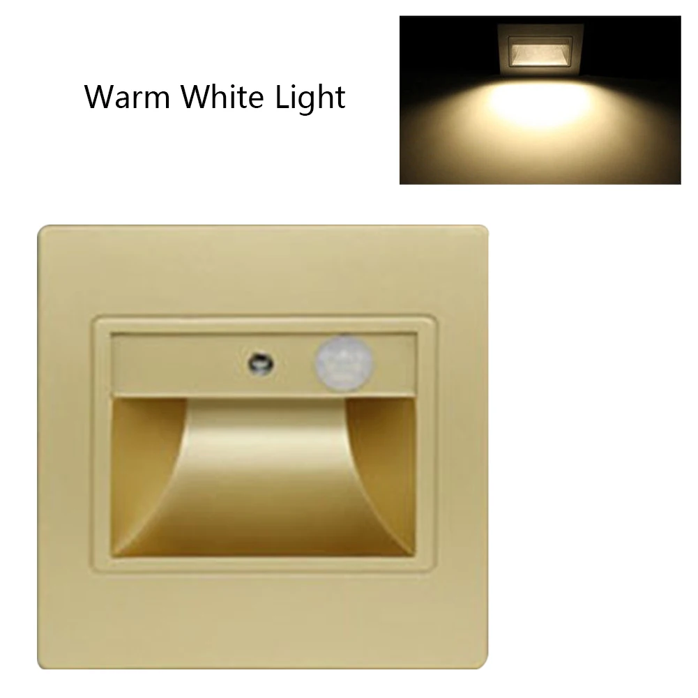 

Hotel PIR Bedroom Hall Motion Sensor Home Stair Step Led Wall Light Embedded Aisle Energy Saving Indoor Decoration