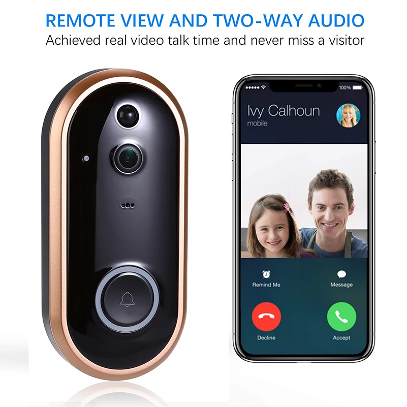 Ubox Video Doorbell Remote Intercom HD Low Power 720P 1080P Wireless WiFi Door Bell M6 Two-Way Communication door intercom with camera