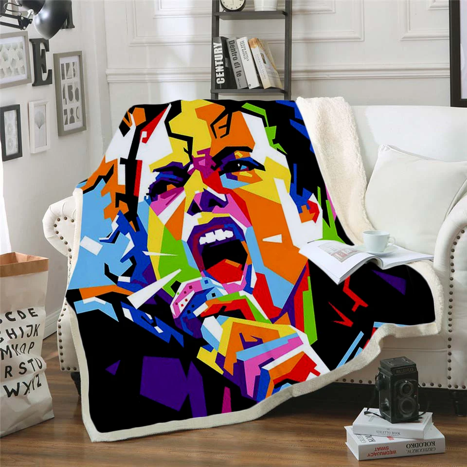 

Michael Jackson 3d printed fleece blanket for Beds Hiking Picnic Thick Quilt Fashionable Bedspread Sherpa Throw Blanket style-1