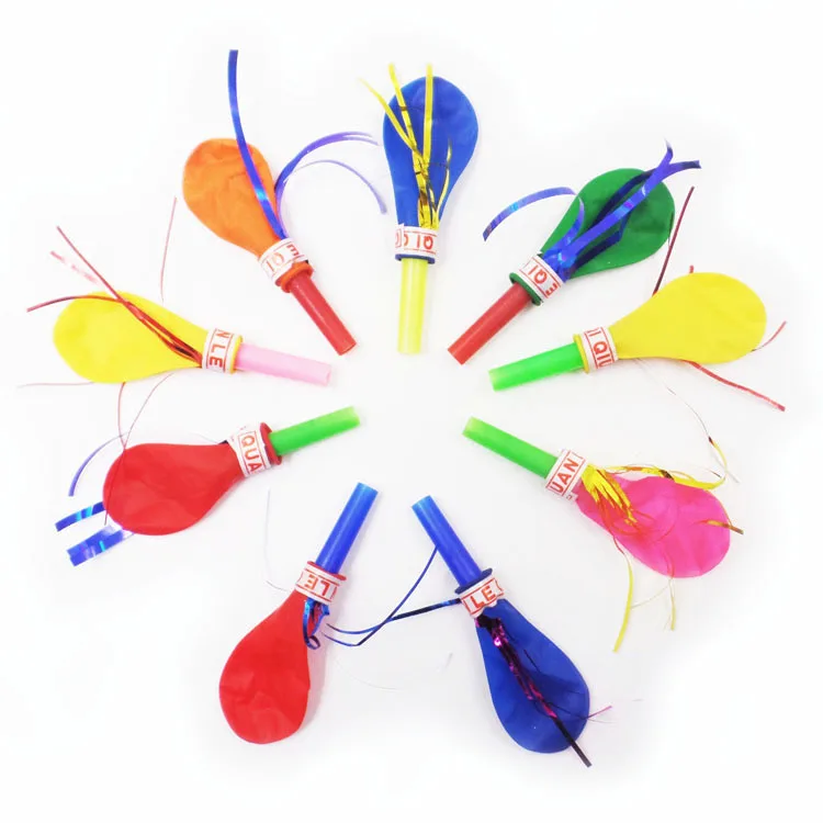 

50PCS Colorful Blowouts Whistle Blowing Dragon With Balloon For Kids Birthday Party Favors Decoration Children Toys Happy