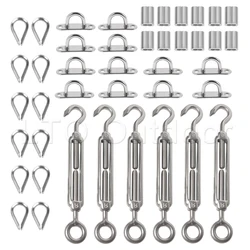 Kits de Balustrade de câbles robustes en acier inoxydable 316, pour poteaux en bois, Kit de Balustrade de bricolage adapté à un câble métallique de 1/8 pouces 