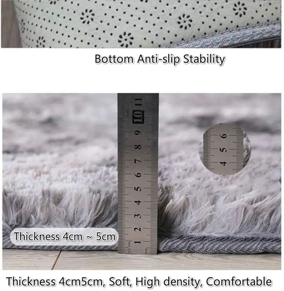 Thick Soft Round Fluffy Rugs Carpets For Living Room Bedroom Fur Long Pile Floor Mat Soft Shaggy Home Mat