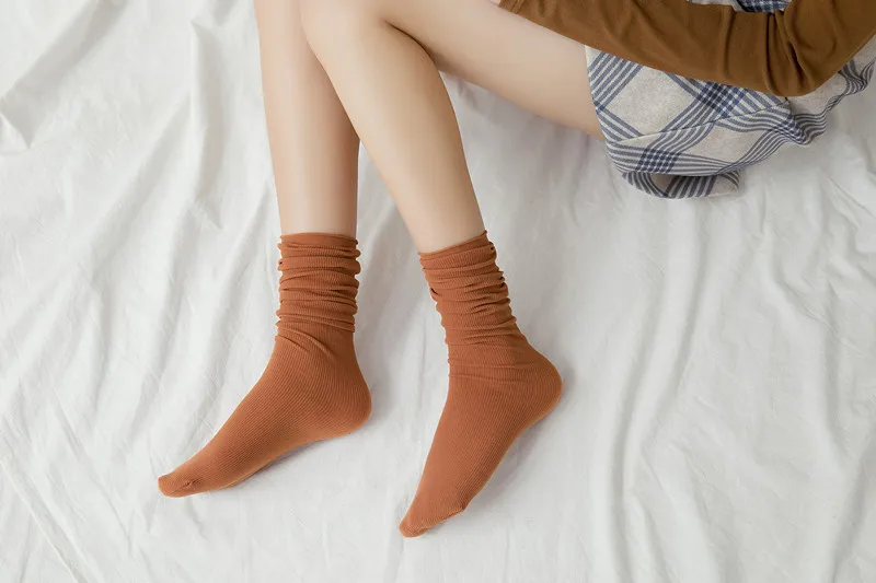 10Pairs Thin section socks woman Japanese piles of colored velvet women long tube socks wholesale
