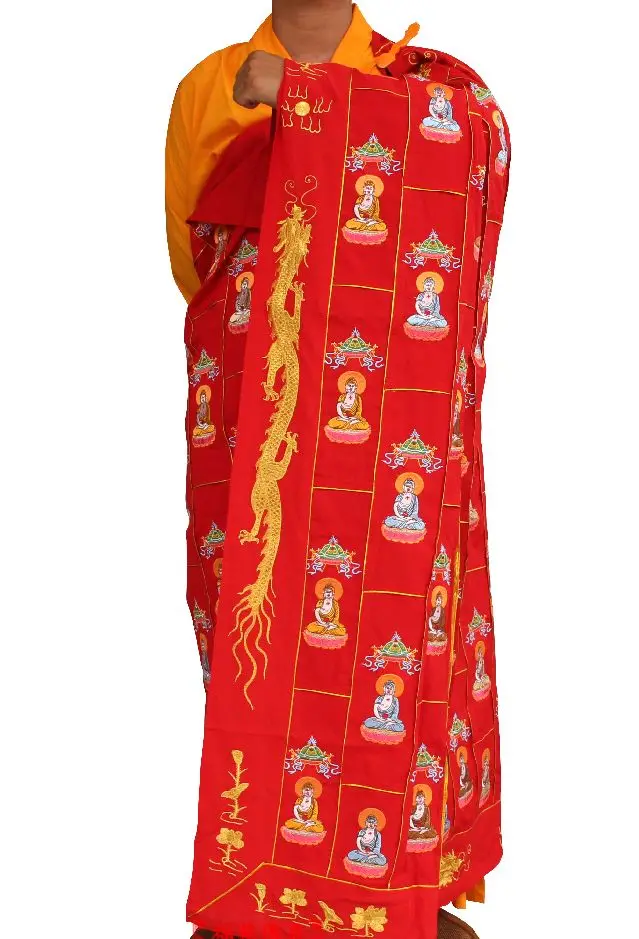 embroidery Thousand Buddha buddhist zen lay cassock shaolin monk