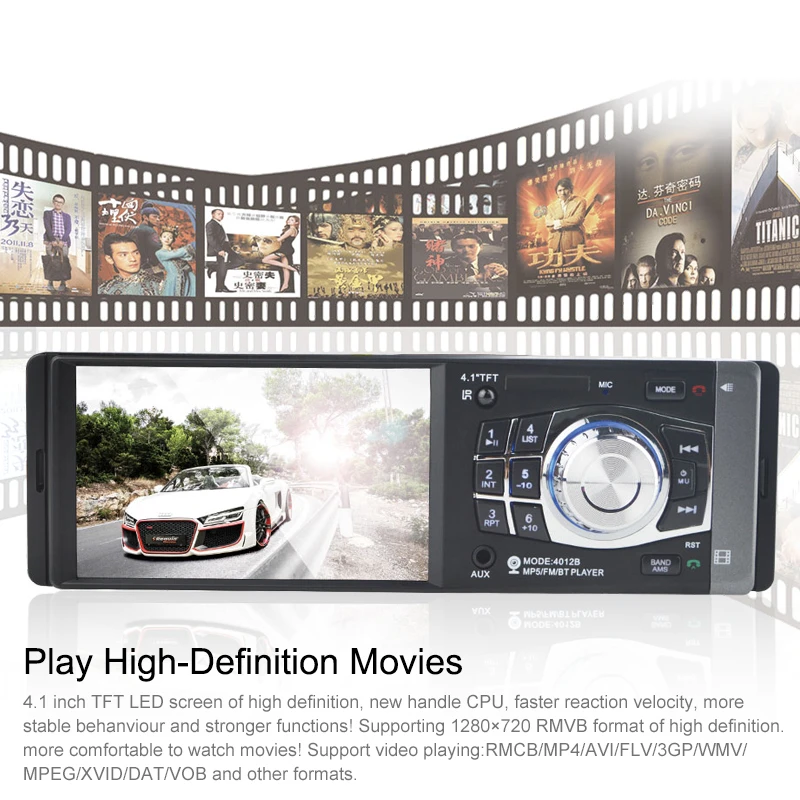 Автомагнитола LTBFM 4 1 дюйма Din 4012B аудио стерео mp3 плеер USB AUX FM Bluetooth станция камера