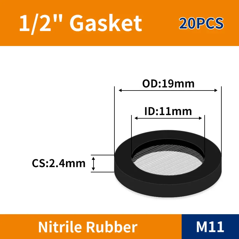 20Pcs 1/2 "3/4" 1 "Kit Guarnizione Guarnizione Piatta In Gomma Siliconica Per Rubinetto Idraulico Da Cucina Set Di Riparazione Guarnizione In Gomma Nb