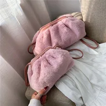 Сумка с облаком, плюшевая сумка, складной клатч, сумка-мессенджер, осень/зима, новая женская сумка
