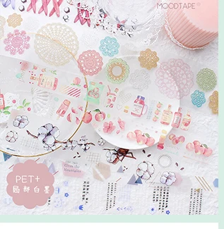 

WOKO Original Lovely Cotton/Peach/Wool Flower Sticker Decoration Fog Pet Washi Tape DIY Planner Diary Scrapbooking Masking Tape