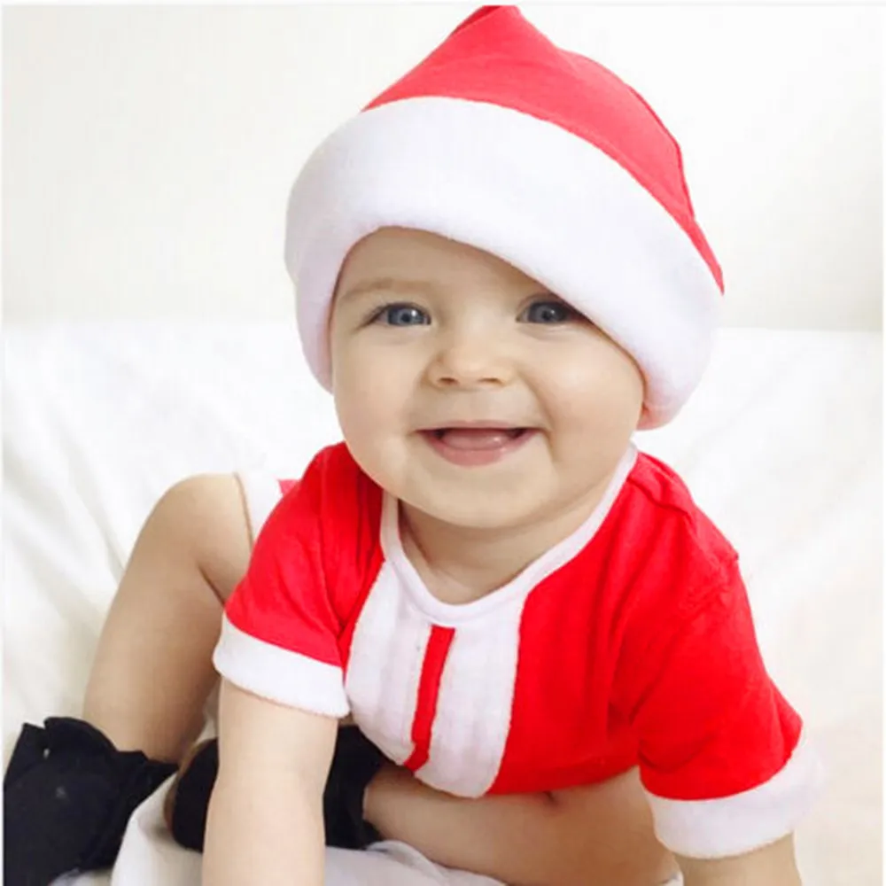 НОВАЯ РОЖДЕСТВЕНСКАЯ одежда Детские комбенизоны для мальчиков и девочек, детский комбинезон, шапка, комплект с шапочкой, костюм Санта-Клауса для малышей Рождественский подарок для новорожденных, B4
