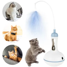 

Cat Feather Toys interactive Cat Toy Funny Feather Bird with Bell Cat Stick Tumbler Toy for Kitten Playing Teaser Cat Supplies