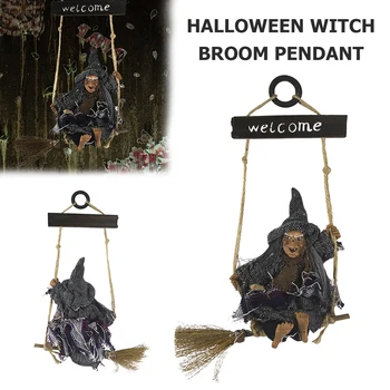 

Hanging Horror Witch Figurine Halloween Ghost Doll Decoration Pendant DIY Ornaments for Party Garden Holiday Lawn Patio Decor