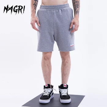 

NAGRI Sports Shorts Men Fashion Solid Color Embroidery Letter Print Casual Workout Running Short With Pocket Shorts For Men