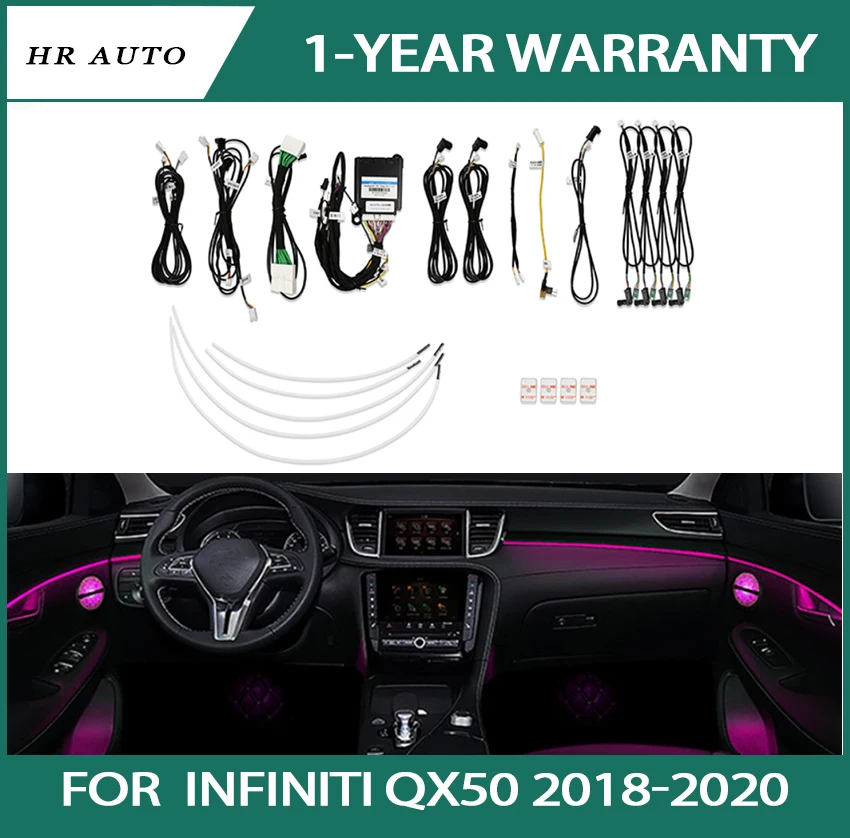 

Fit for Infiniti QX50 2018 2019 2020 high quality 64 colors 16 lights ambient light Infiniti QX50 modified car interior