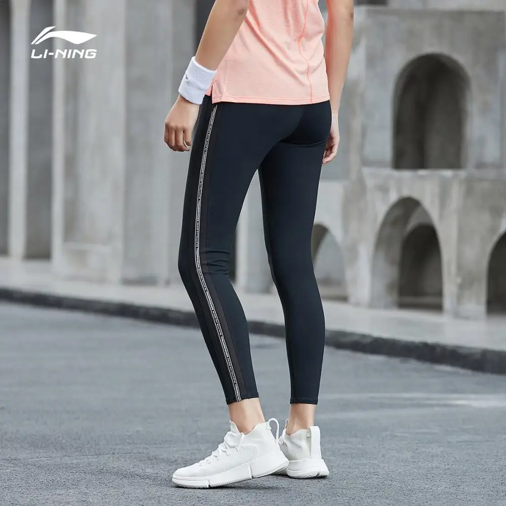 Li-Ning Женская баскетбольная серия базовый слой брюки 83% нейлон 17% спандекс дышащая черная подкладка спортивные колготки AULP018 WKY212