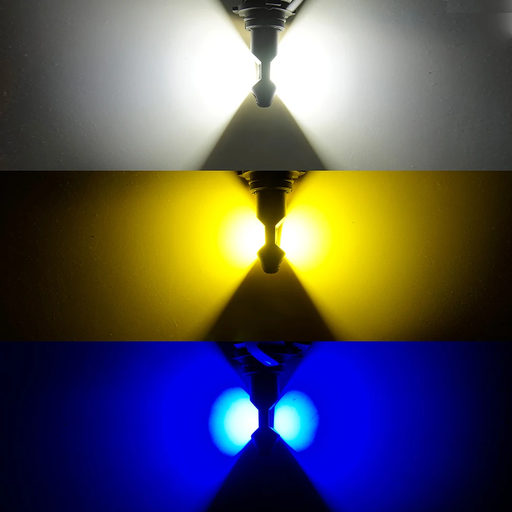 Three Color Led Fog Light Bulbs for Cars H11 H8 H9 H16 9006 HB4 12V Change Color White Yellow Amber Ice Blue Led Bulb for Toyota