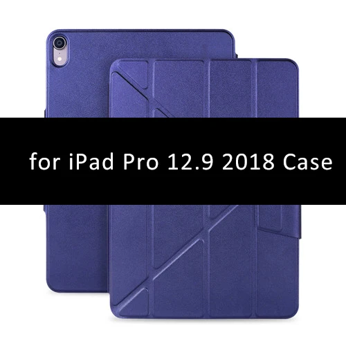 Для iPad Pro 11 чехол Pro 12,9 Магнитный чехол Funda Поддержка беспроводной зарядки для Apple Pencil из искусственной кожи умный чехол - Цвет: Dark Blue-12