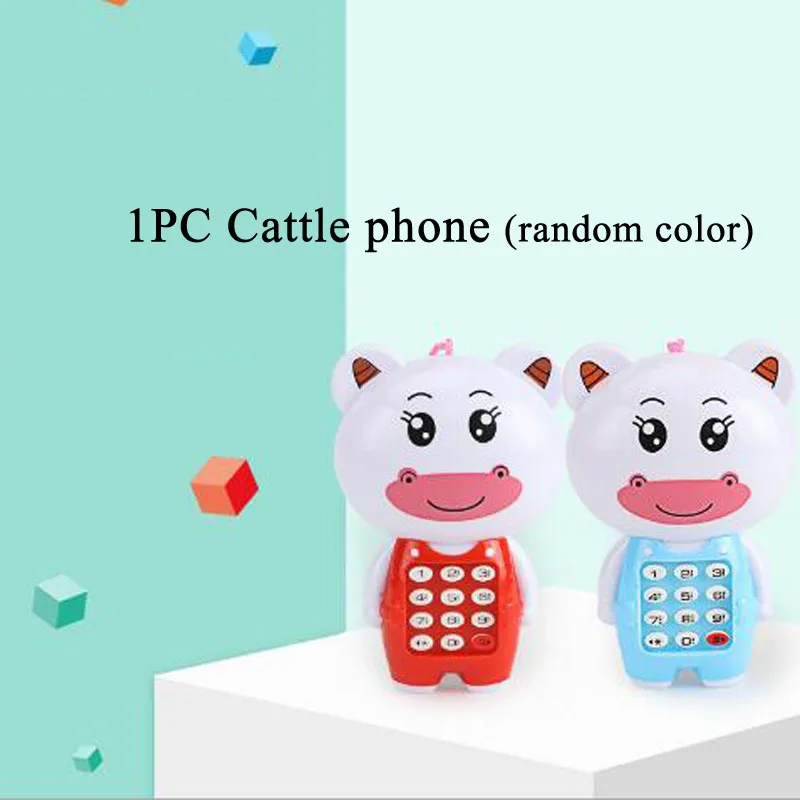 Милый электронный игрушечный телефон музыкальный мини детский телефон игрушка раннее образование мобильный телефон с мультяшками телефон сотовый телефон детские игрушки ZXH - Цвет: Cattle