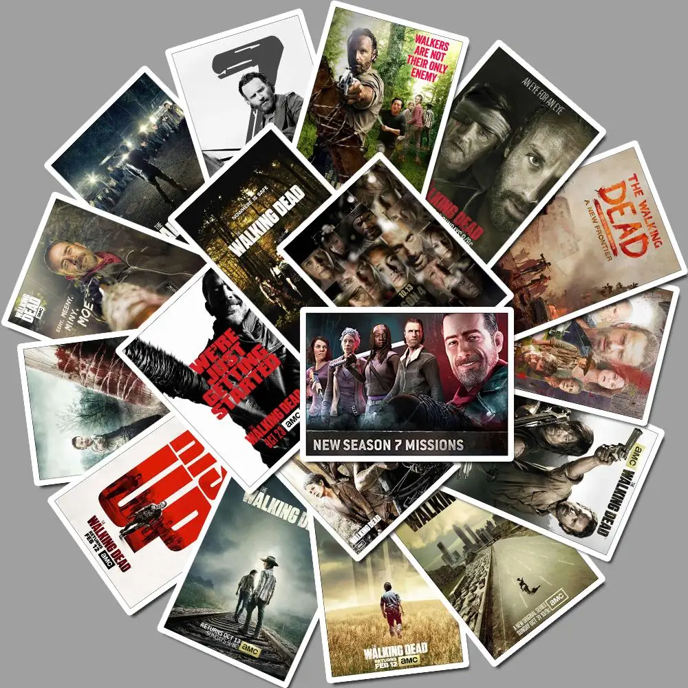 25 шт. Ходячие мертвецы рисунки из мультфильма ПВХ водонепроницаемая наклейка для багажа Скейтборд телефон ноутбук мото багажник гитара Автомобиль DIY стикер s