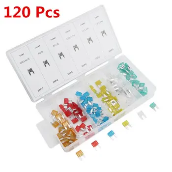 

120pcs Portable Car Fuse Set General Car Truck SUV Fuses Mini Blade Fuse Kits Automative Universal Fuse Set