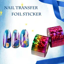 1 шт./лот 120 м голографический Блестящий золотистый Серебристый белый ногтей художественные украшения сделай сам дизайн ногтей переводная Наклейка металлическая фольга бумажная наклейка